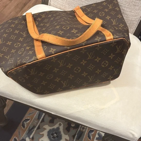 Louis Vuitton Brown Monogram Canvas Tote with Tan Leather Trim - Picture 7 of 10